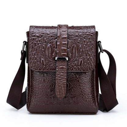 Top PU Leather Men's Bag, New Crocodile Print Business Shoulder/Messenger bags