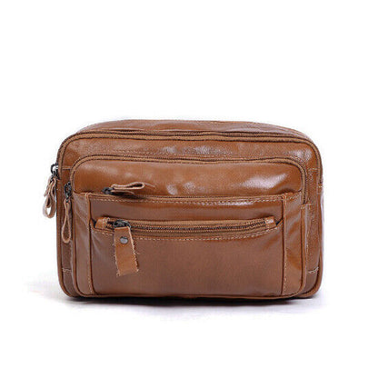 Motorcycle Outdoor Genuine Vintage Leather Waist Fanny Pack Crossbody Sling Bag