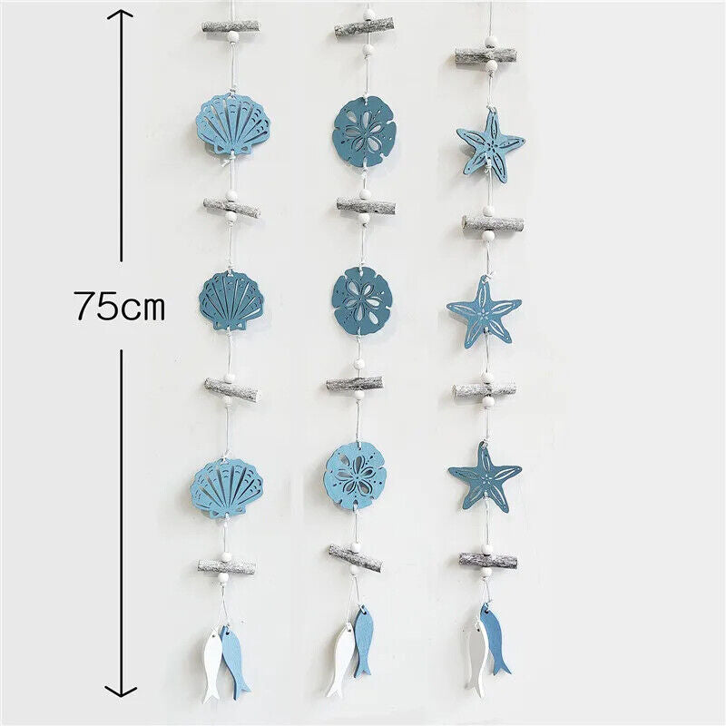 Wall Hanging Wood Mediterranean Starfish Hung Fish Nautical Pendant Studio Props