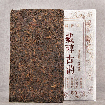 Tibetan Mellow Ancient Rhyme Tea Brick Ripe Puer Tea Yunnan Shu Puerh 1000g