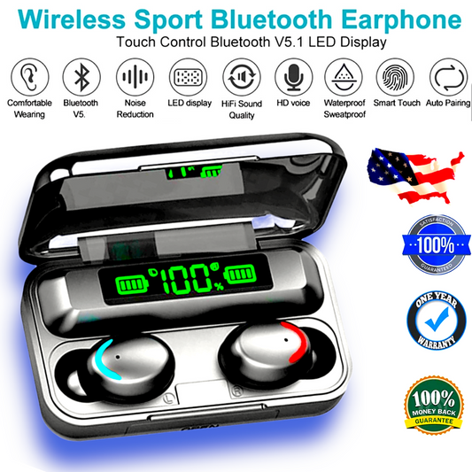 Bluetooth Waterproof Headset TWS 5.0 Wireless Earphone Earbuds Headphones Stereo
