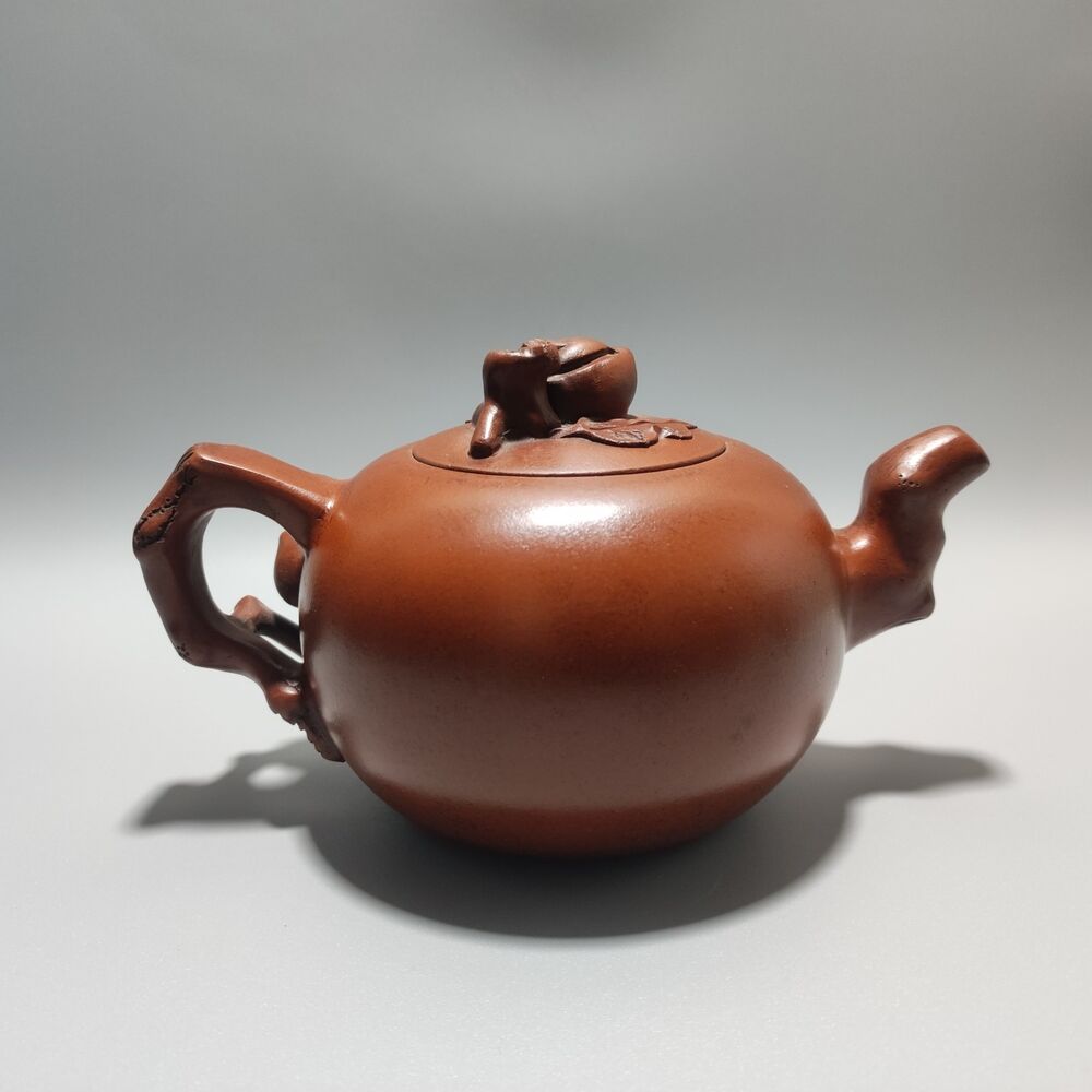 Vintage Chinese Yixing Purple Clay Teapot Zisha Ceremony Ceramic Peach Teaware