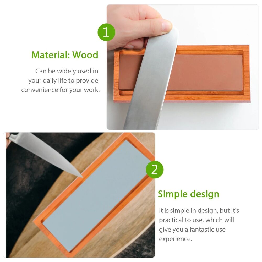 Sharpening Stone Base Wooden Whetstone Holders Rectangular Sharpener Tray 21x9cm