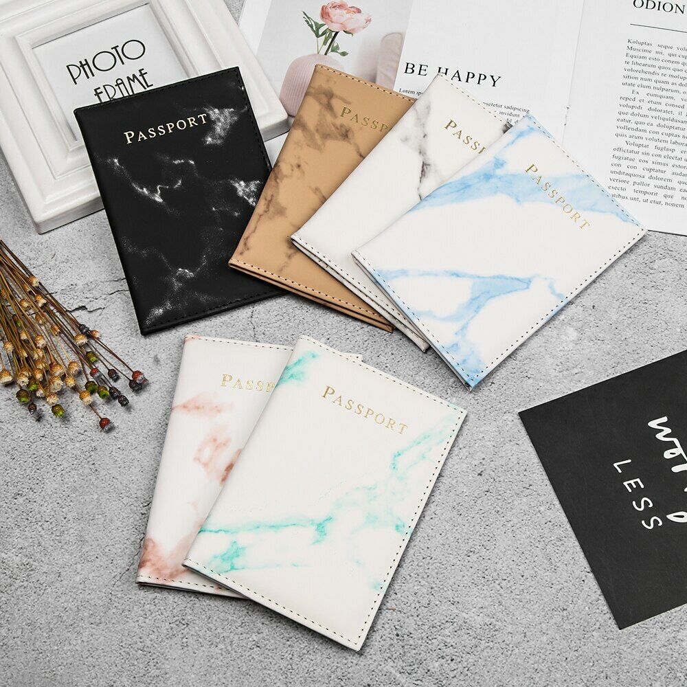 Colorful Marble Passport Cover Waterproof Passport Case Holder Travel Card Case