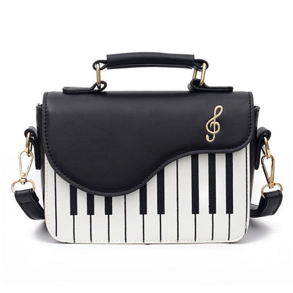 Piano Print Luxury Shoulder Bag Handbag Crossbody Purse Evening Totes Polyester