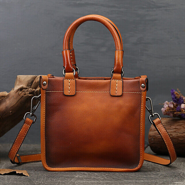 Womens 100% Genuine Leather Retro Handbag Cowhide Leather Crossbody Shoulder Bag