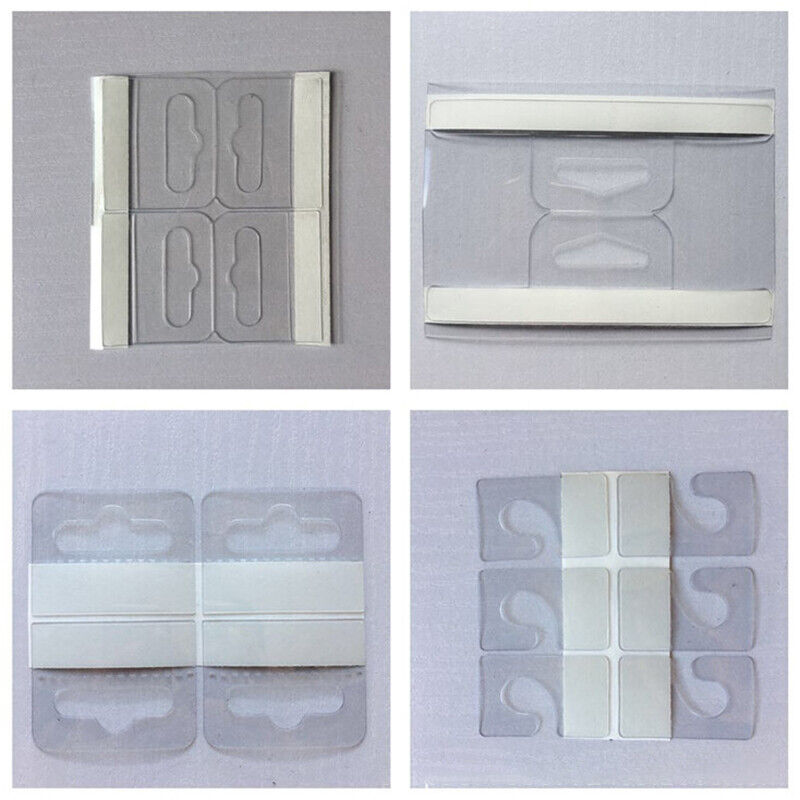 100pcs PVC Slot Hole Adhesive Hang Tags Hook Merchandise Box Bag Hangers Displa'