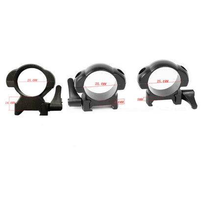 2PCS 25.4mm Stainless Steel Scope Rings Low Medium High Mount Fit 20mm Picatinny