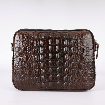 Original Real Crocodile Skin Leather Bags,Men's Luxury Black Shoulder bag