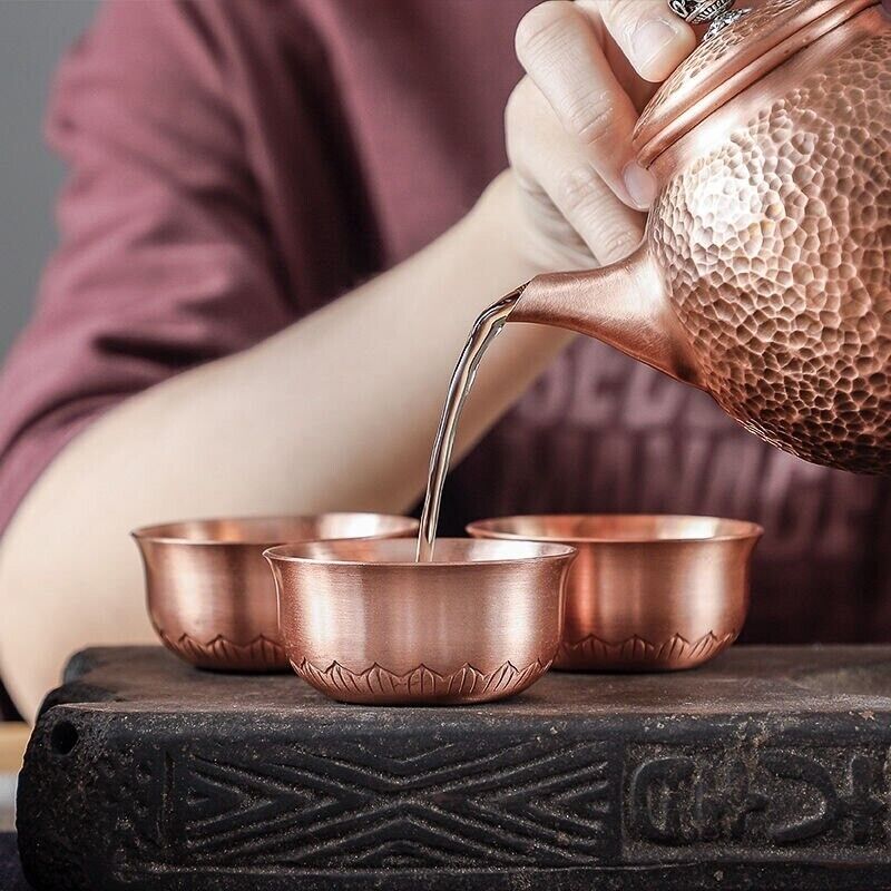 Bowls Engraved Pure Copper Mini Vodka Liqueur Creative Wedding Wine Tea Cup 45ml