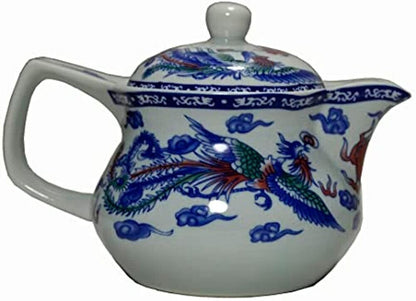 Porcelain Teapot 17oz Tea Pot Removable Stainless Steel Filter Ceramic Kettle