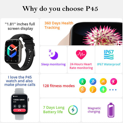 Bluetooth Smart Watch Heart Rate Blood Pressure Oxygen monitor Sport Bracelet