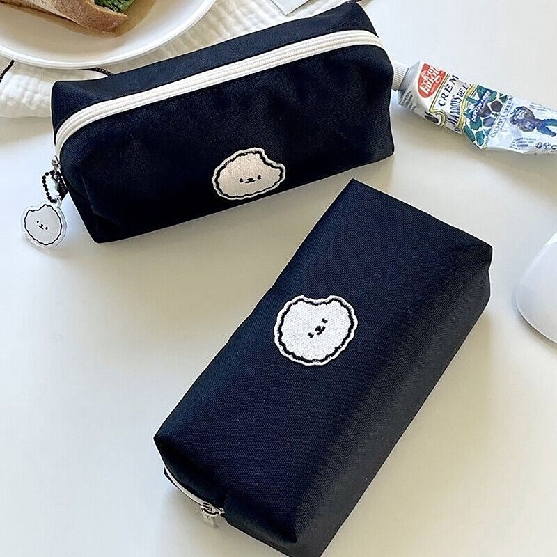 Cute Dog Cosmetic Bag Stationery Canvas Makeup Bag Large Capacity Pencilcase
