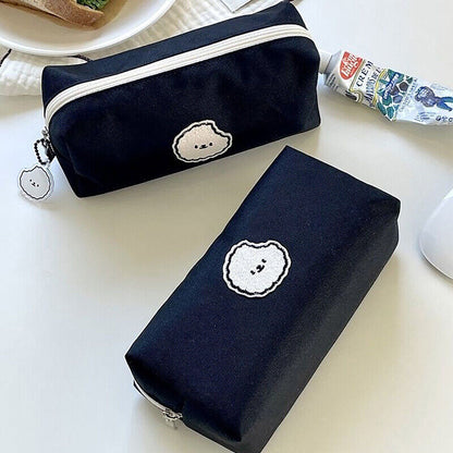 Cute Dog Cosmetic Bag Stationery Canvas Makeup Bag Large Capacity Pencilcase