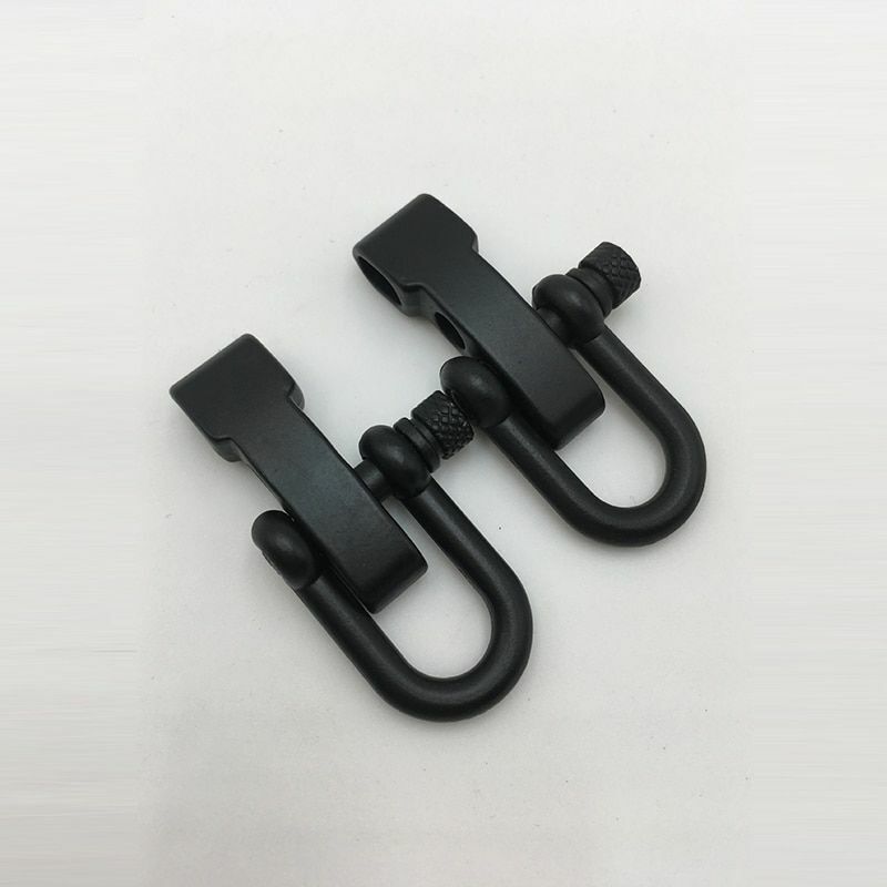 2PCS Flat Adjustable Shackle Buckle Clasp Survival Paracord Bracelet Parachute