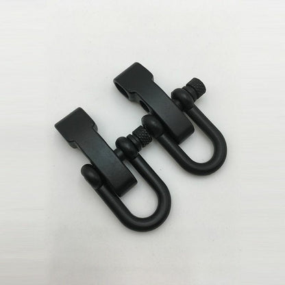 2PCS Flat Adjustable Shackle Buckle Clasp Survival Paracord Bracelet Parachute