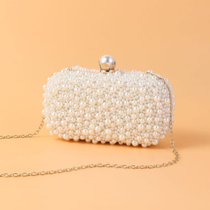 Mini Cosmetic Bag Full Pearl Studded Bags Long Chain Shoulder Purses 19*10*6 CM
