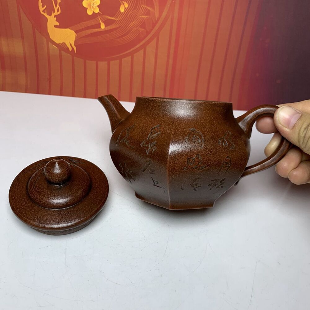 Vintage China Yixing Purple Clay Teapot Zisha Ceremony Bamboo Teaware Collection