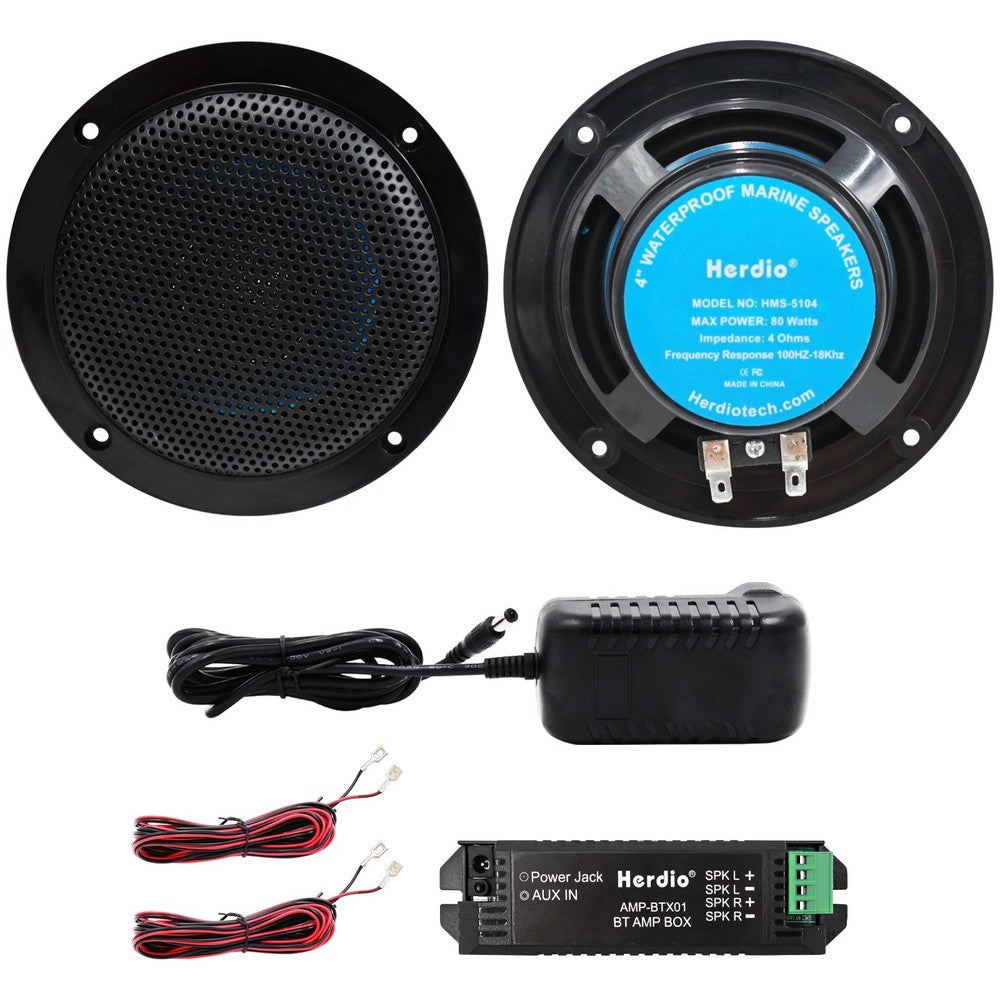 2PCS 4 Inch Ceiling Bluetooth Speaker Kit Water Resistant 160W Marine Speakers
