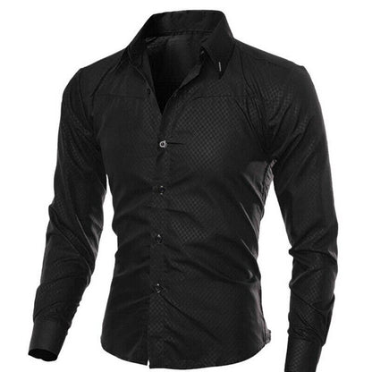 Men Dress Shirt Non Iron Long Sleeve Business Formal Regular Fit Office