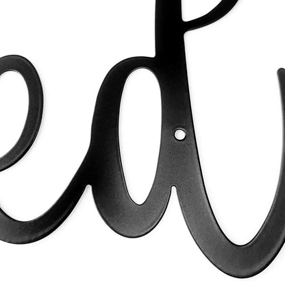 1pc Get Naked Words Wall Art Letter Signs Black Cutout Metal Plaque Decoration