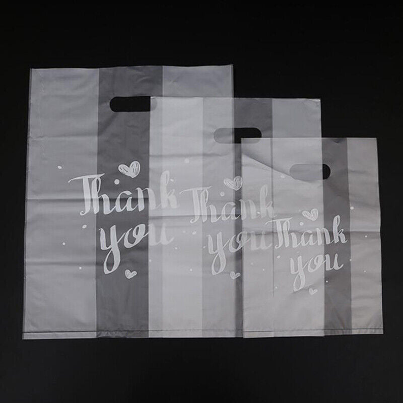 50pcs Thank You Plastic Candy Gift Bags Shopping Bags Wedding Wrapping Bags!