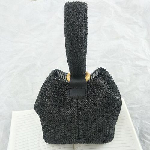 Straw Bag Beach Pouch Crossbody Handbag Vintage Handmade Knitted Shoulder Bags
