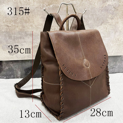 New Designer Cowhide Leather Backpack, Women's Soft Leather Handbags Travel Bag