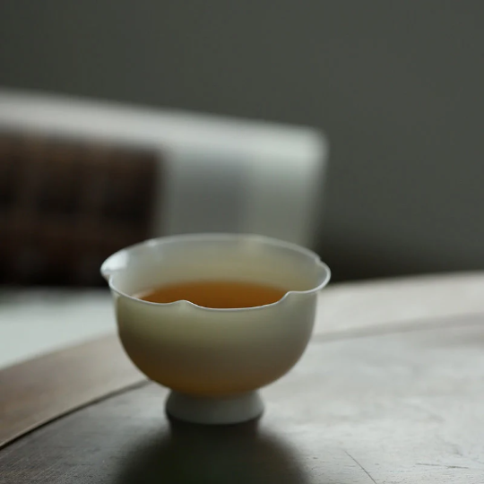 White Petal Ceramic Tea Cup Porcelain Cup of Tea 45ml