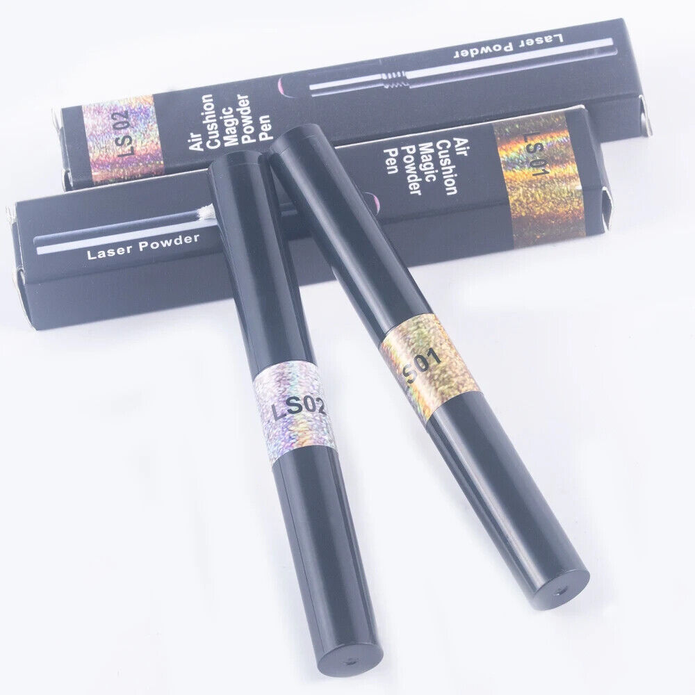 Nail Powder Cushion Pen Glitter Holographic Laser Gold Silver Shimmer Pigment 1g