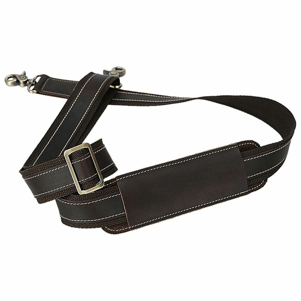 Genuine Leather Replacement Shoulder Strap for Briefcase Luggage Messenger Bag