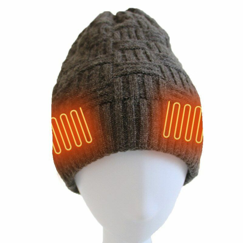 1PC Rechargeable Heating Winter Warm Head Cap Washable Outdoor Sport Heating Hat