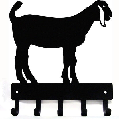 Nubian Goat #2 Key Rack - 6 inch Wide/9 inch Wide Metal Wall Art