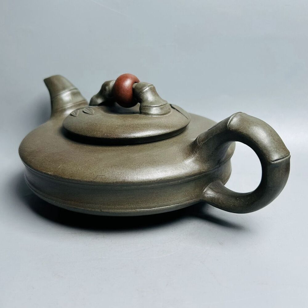 Vintage Chinese Yixing Purple Clay Teapot Zisha Ceremony Ceramic Bamboo Teaware