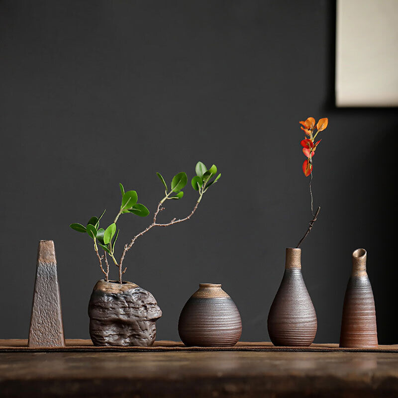 Creative Handmade Antique Ceramic Vases Zen Chinese Retro Tea Table Vase Decor