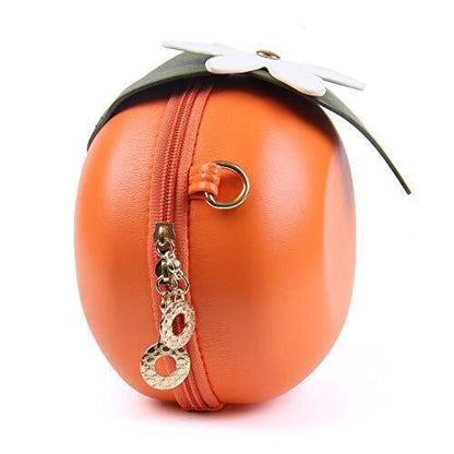 Women Girl Crossbody Bag Fashion PU Leather Fruit 3D Novelty Animal Orange