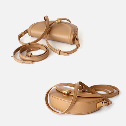 Small Mini Real Leather Flap Saddle Bag Shoulder Purse Clutch Crossbody Fasshion