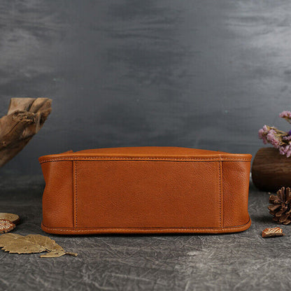 Womens 100% Genuine Leather Retro Handbag Cowhide Leather Crossbody Shoulder Bag