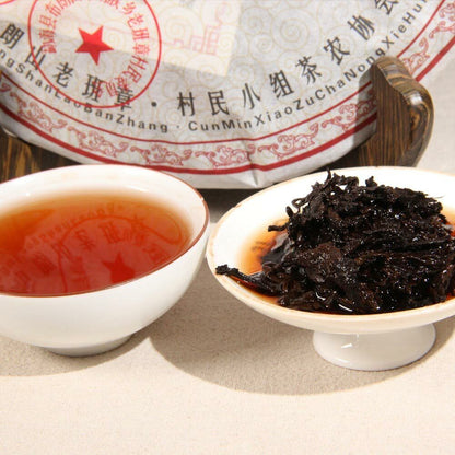 Premium Sanpa Lao Ban Zhang Ripe Puerh Top Grade 100% Natural Shu Puer Tea 357g