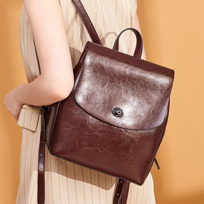 High Quality Genuine Leather Backpack Daypack Knapsack Vintage Cowhide Rucksack