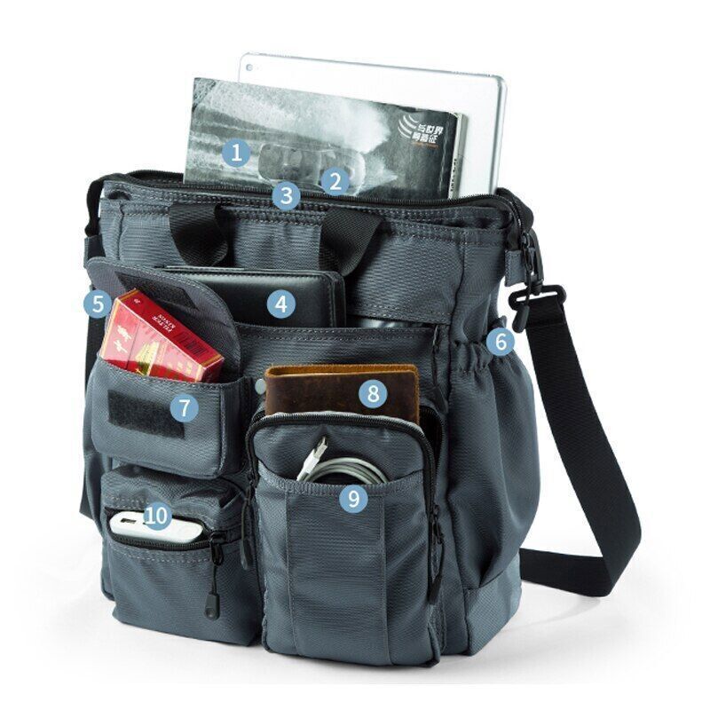 Shoulder Messenger Bag Business Men Male USB Port Backpack Travel Handbag