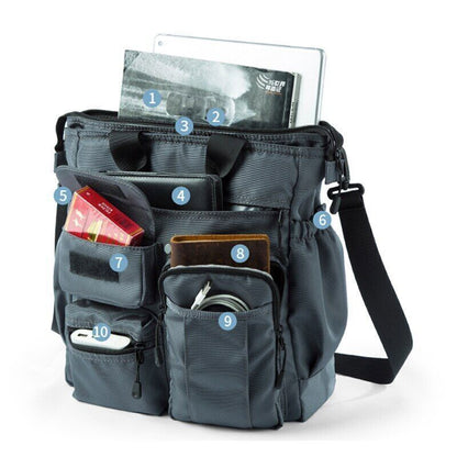 Shoulder Messenger Bag Business Men Male USB Port Backpack Travel Handbag