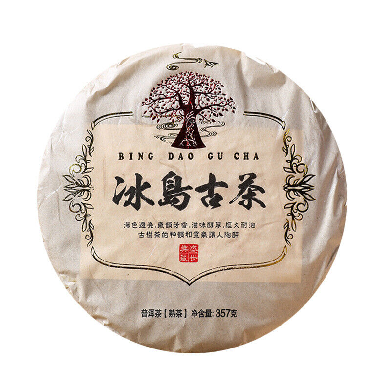 357g Iceland Pu'er Ripe Tea Yunnan Pu'er Tea Ancient Tree Tea Pu'er Tea Cake