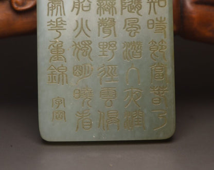 Chinese Natural Hetian Jade Carving Buddha Statue Good Luck Pendant Jewelry Rare