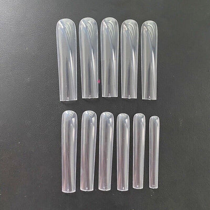 Fake Nail Tips Plastic 3XL Extra Long Stiletto Acrylic Full Manicure Tool 240Pcs