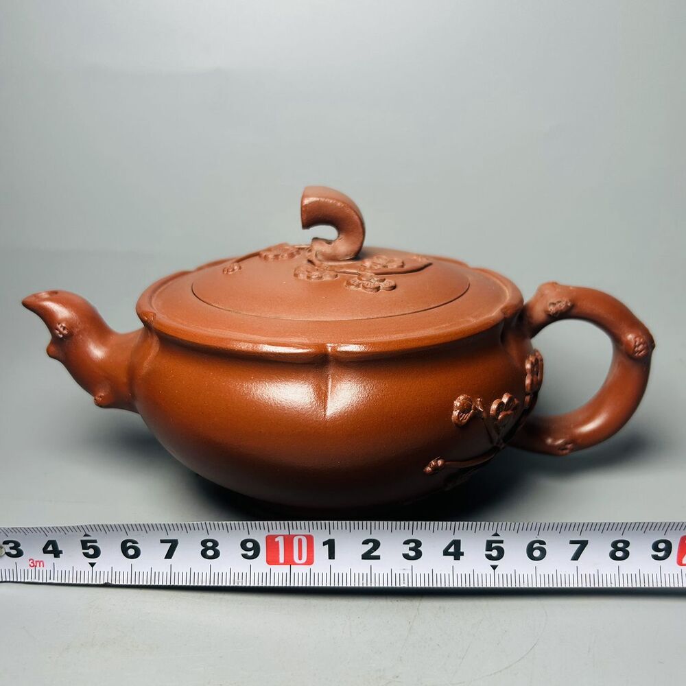 Vintage China Yixing Purple Clay Teapot Zisha Ceremony Fine Plum Blossom Teaware