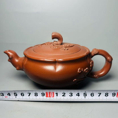 Vintage China Yixing Purple Clay Teapot Zisha Ceremony Fine Plum Blossom Teaware