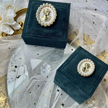 Jewelry Box Vintage Velvet Ring Pendant Bracelet Necklace Display Organizer Gift