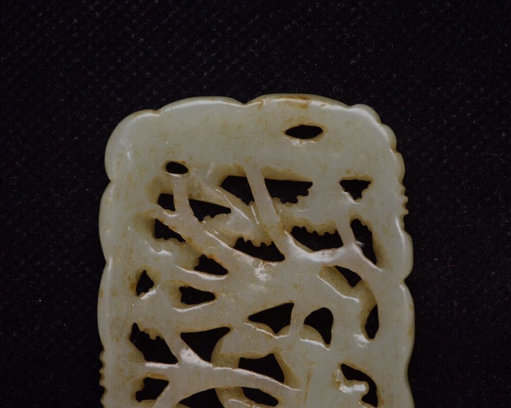 Chinese Hetian Jade Carved Deer Crane Statue Unique Wonderful Artwork Collection