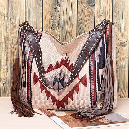 2023 New Fashion Woman Bags Women's Beach One-shoulder Carry Canvas Ethnic Style
